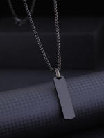 Collar de acero inoxidable de titanio simple para hombre, colgante versátil que no se decolora. - details 5