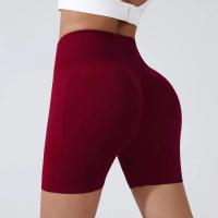 Pantalones cortos deportivos de realce de cadera color melocotón para mujer, pantalones cortos ajustados de tres puntos para adelgazar el vientre, entrenamiento para correr, pantalones de secado rápido - details 7