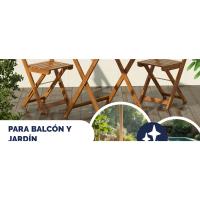 Muebles de Balcón Jardín Sillas Mesa Madera Acacia Set Completo de Muebles Exterior