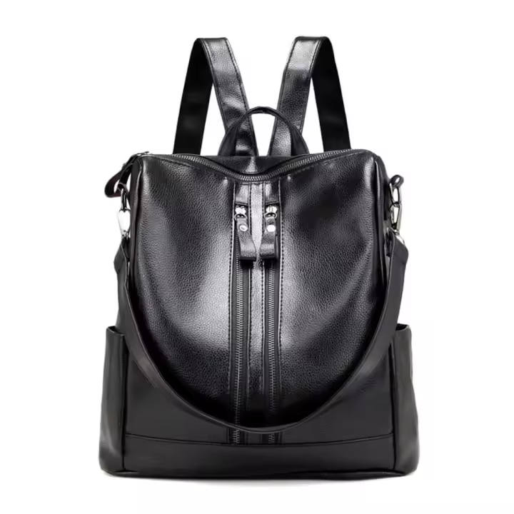 Bolso de mano de cuero PU para ocio, mochila escolar, bolso de hombro de gran capacidad - 1