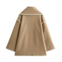 Chaqueta elegante suelta de media temporada para mujer, cuello con bufanda en zigzag, ropa de moda, otoño e invierno, 2024 - details 14