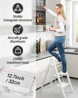Escalera Plegable de Aluminio Ligera, Antideslizante, Portátil para Hogar y Oficina - details 10