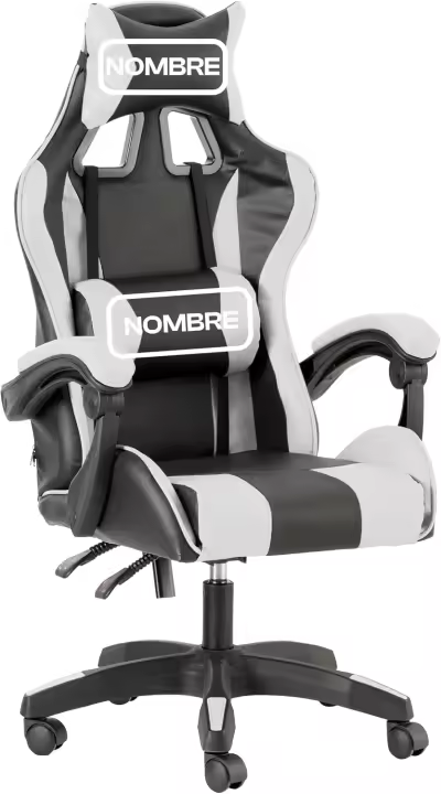 Silla De Gaming Azul y Negra, Silla Ergonómica de Oficina con Respaldo Regulable de 90 °   a 120 ° , con Reposacabezas, reposabrazos y Soporte Lumbar. Rotación omnidireccional de 360 ° - 1