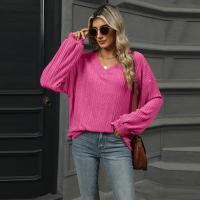 Top para mujer, camiseta holgada lisa con cuello en V, ropa popular coreana elegante de liquidación, años 90 - details 27