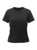 Camiseta elegante de verano Y2k para mujer, camisetas básicas de manga corta con cuello redondo arrugado, ropa de calle estética - details 20