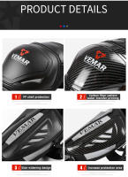 VEMAR-equipo de protección para motociclismo, rodilleras, juego de 4 piezas, rodilleras ligeras y transpirables, ciclismo todoterreno - details 14