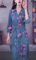 Primavera/Verano 2024 nueva moda temperamento cordón en la cintura P Denim vestido delgado Senior Sense Oge reducción - details 11