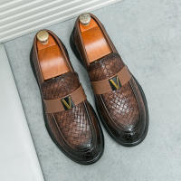 Zapatos Formales para Hombres Hechos a Mano Suela Gruesa PU Aumento de Altura - details 2