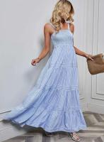 Vestido casual de moda primavera-verano con tirantes finos a rayas para mujer - details 0