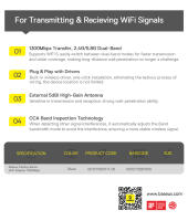 Baseus Adaptador USB WiFi Doble Banda 2.4G 5Ghz Velocidad de Carga Alta de 1800Mbps - details 21