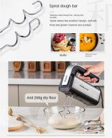 Batidora de Mano Tradicional para Hornear y Cocinar Mezclador de Alimentos con Estuche de Almacenamiento y Accesorios de Acero Inoxidable Gris - details 5