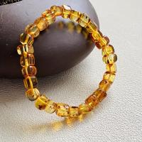 Pulsera De Ámbar Natural Con Flores De Ámbar, Pulsera De Cuentas Cuadradas Geométricas, Regalo De Joyería Para Hombres Y Mujeres - details 0