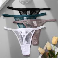 Tanga de encaje sexy para mujer, tanga calada de cintura baja, ropa interior transparente sin costuras con espalda en T, bragas íntimas sólidas - details 16
