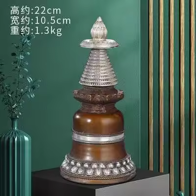 Decoraciones de reliquias budistas estilo Xizang, cobre puro, Gadang, artículos de budismo tántrico tibetano, pagoda Bodhi - 1