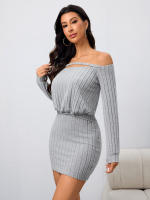 Vestido de hombro desnudo y falda corta para mujeres - details 4