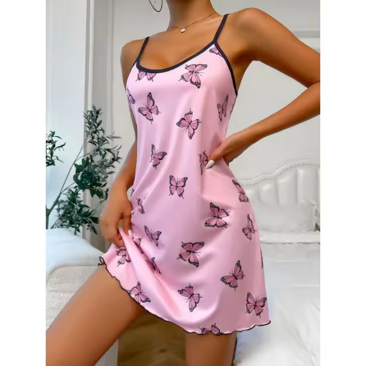 Transfronterizo de Europa, América y otro sexy Amazon nueva falda con tirantes ropa de estar con tirantes camisón vestido estampado camisón pijamas - 1