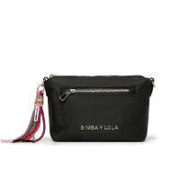 Bolso de hombro negro, nuevo bolso de mujer con cordón, bandolera de nylon con cremallera dorada - details 16