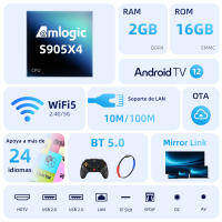 MECOOL-Dispositivo de TV inteligente KM2 Plus, decodificador con Android, 4K, Amlogic S905X4, 2G, DDR4, Ethernet, WiFi, multistreamer, HDR 0, reproductor multimedia para el hogar - details 0