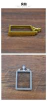 Colgante de caja thangka de plata pura de doble cara, cuadrado, tamaño de ventana, 5x4cm, con incrustaciones de protección de color oro real galvanizado - details 8
