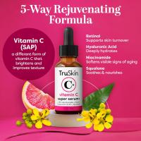 TruSkin Super suero de vitamina C - niacinamida, retinol, ácido hialurónico y salicílico - suero antienvejecimiento todo en uno para la cara - mejora la apariencia de las manchas oscuras, firmeza para una piel más brillante, 2 fl oz - details 9