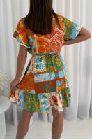 Vestido de Playa Bohemio con Estampado de Leopardo Vestido Corto de Manga Corta con Cuello en V para Mujeres Moda de Verano 2025 - details 3