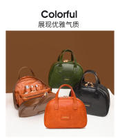 Bolsa de maquillaje Vintage de cuero encerado para mujer, gran capacidad, moderna, de alta gama, bolsa de almacenamiento portátil para el cuidado de la piel, novedad de 2025 - details 26