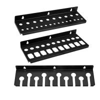 Colgador de herramientas de montaje en pared, organizador de llaves que ahorra espacio, organizador de herramientas de pared, soporte de almacenamiento, estante de almacenamiento de herramientas de Metal negro - details 0