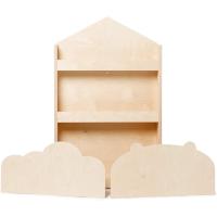 Estantes de 3 alturas en madera natural |   Colocación frontal de los libros |   ahorro de espacio |   Hecho en Italia (Madera Natural, Oso de peluche) - details 9