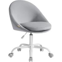 Silla de Oficina en Casa, Silla Giratoria de Algodón y Lino, Silla de Escritorio, Acolchada con Espuma, Altura Ajustable, para Estudio, Dormitorio, Azul Pálido OBG020Q01 - details 56