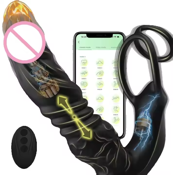 Vibrador Dual de Silicona Control APP Masaje Prostatal para Hombres Forma de Plug Dildo - 1