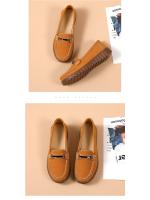 Nuevos zapatos de cuero de otoño para mujer, zapatos sencillos de piel de vacuno de gamuza a juego, mocasines de piel auténtica, zapatos planos mate, zapatos antiguos de mujer de Beijing - details 11
