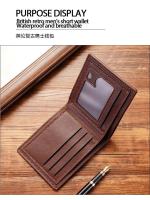 Cartera Bifold Corta para Hombres Cuero Falso Delgada y Negociosa Porta Tarjetas de Credit ID - details 1