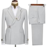 Traje de Hombre de Diseño Italiano Blazer Pantalón para Bodas y Fiestas Ajuste Delgado Moda 2025 - details 4
