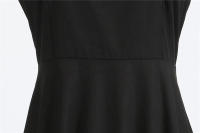 Vestido de fiesta de verano para mujer con cuello cuadrado sólido y cinturón - details 15