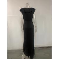Flamin A Vestido de noche irregular y elegante con volantes y cuello en V - details 11