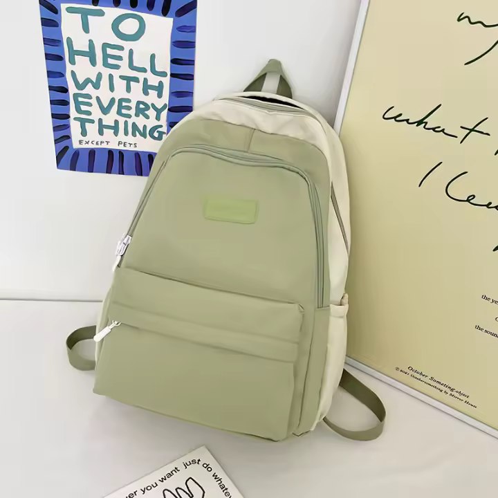 Mochila escolar Harajuku Original para estudiantes, Color contrastante, dulce y versátil de gran capacidad para hombres - 1