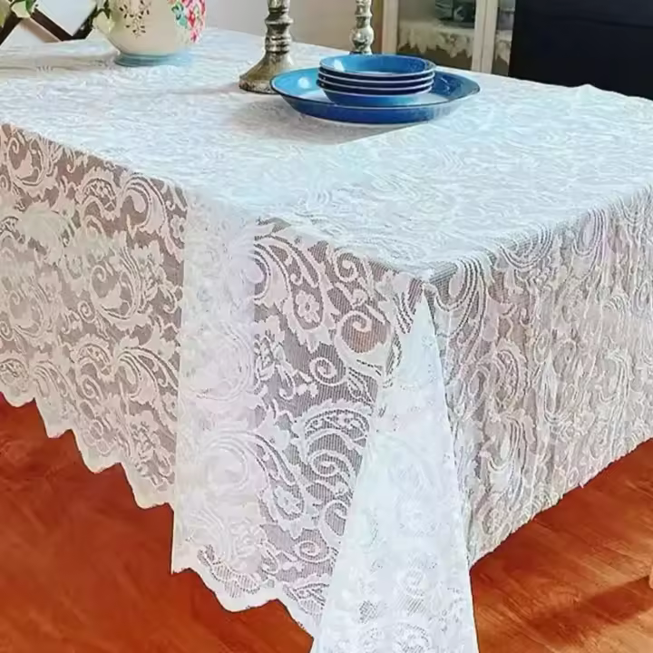 Mantel de mesa de comedor rectangular de estilo francés, accesorios de decoración del hogar, romántico - 1