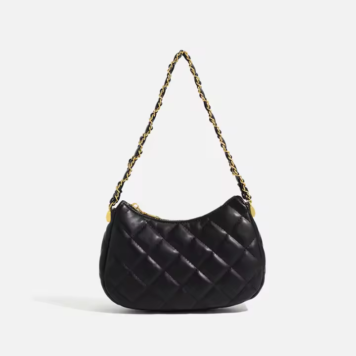 Nuevo bolso de mujer de moda de alta gama, bolso de media luna con cadena de diamantes, bolso de mensajero de hombro versátil. - 1