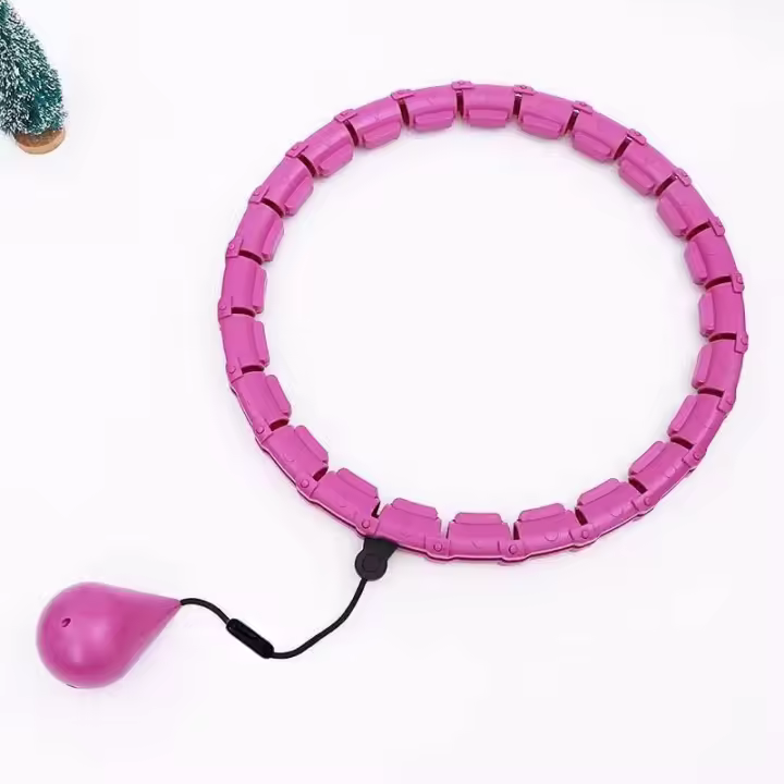 Hula Hoop con peso para fitness, pilates, aro ajustable para cintura y abdomen, equipo de ejercicio para bajar de peso, 24 bolas de pérdida de peso giratorias y desmontables para adultos y niños, bolas huecas - 1