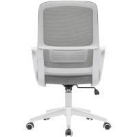 Silla de escritorio ergonómica con ruedas giratorias antiarañazos, respaldo de tela transpirable y soporte lumbar, sillón de estudio u oficina, ajuste de altura del gas 98-108 cm (azul y - details 16