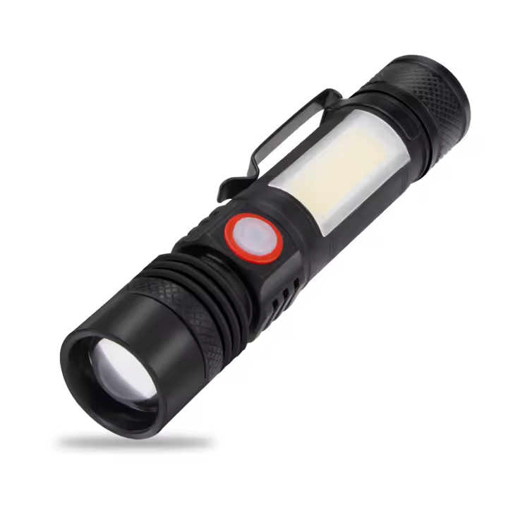 Mini linterna magnética LED COB, 6 modos, XML, 18650, enfoque de Zoom, resistente al agua, para caza y Camping - 1