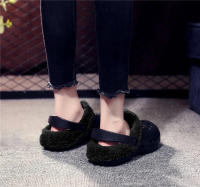 Zapatillas peludas cálidas para hombre y mujer, zapatos de algodón concisos para interiores y el hogar, toboganes mullidos informales, zuecos de piel de felpa, 48, Invierno - details 8