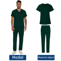 Top exfoliante con cuello en V + pantalón médico, ropa de enfermería, uniformes médicos de S-3XL, disfraz de médico de dentista de manga corta, Tops y pantalones de enfermera - details 46