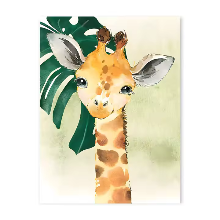 Pintura en lienzo de animales de la selva para habitación de niños, póster de decoración artística de pared para dormitorio de bebé, Tigre, León, elefante - 1