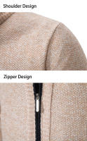 Chaqueta Deportiva Casual Para Hombre De Otoño E Invierno Nueva JERSEY Color Sólido Cuello Erguido Abrazadera De Poliéster Con Cierre De Cremallera - details 28