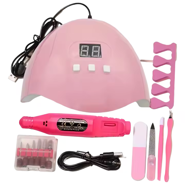 Kit de Arte de Uñas LINMANDA con Lámpara UV 54W de 18Pcs Removedor de Piel Muerta, Separador de Dedos para Manicura y Pedicura en Casa - 1