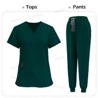 Exfoliante médico, bata quirúrgica de enfermería, exfoliante elástico de alta calidad, uniforme de color sólido para atención médica, ropa de trabajo al por mayor, unisex - details 18