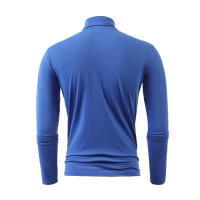Camiseta de manga larga con cuello medio alto para hombre, Jersey informal de Color sólido, ropa interior - details 10