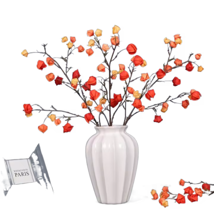 Flor de linterna Artificial realista, tacto Real, simulación elegante, Enkianthus Chinensis, plantas falsas hechas a mano - 1