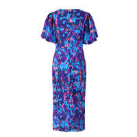 2025 Vestido de verano para mujer, azul, estampado, cuello en V, ceñido, ceñido a la cadera, manga corta - details 16